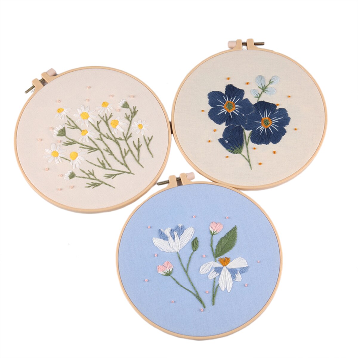 Diy broderi växter körsbärsträd handarbete handarbete för nybörjare korsstygnssats band målning broderieram heminredning