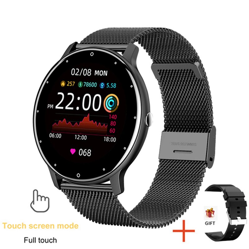Xiaomi – montre connectée pour hommes et femmes, écran tactile, moniteur d&#39;activité physique, étanche, Bluetooth, appel, pour Android Ios: Mesh belt black