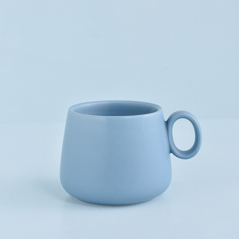 Kreative regenbogen keramik kaffee becher pastell farbe nette Tee Becher tasse tazas de Cafe tassen und becher neuheit latte becher: Blau
