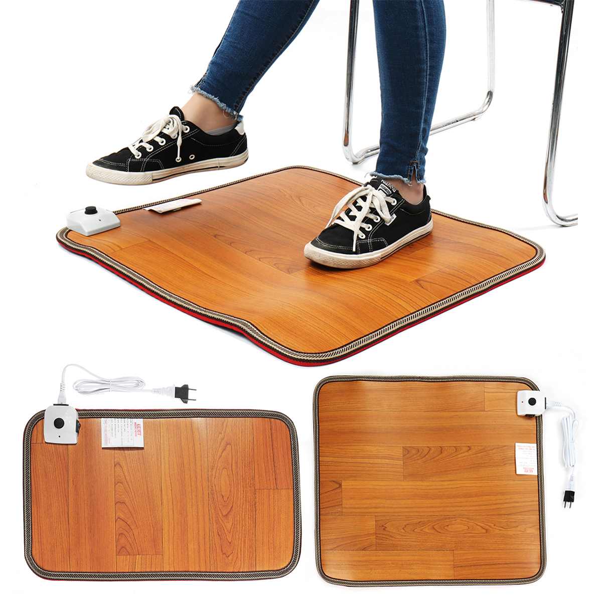 Feet Warmer Electric Heating Mat Quick Heat Waterproof 55*50cm/50x30cm Winter Electric Foot Feet Warmer Heated Floor Carpet Pad