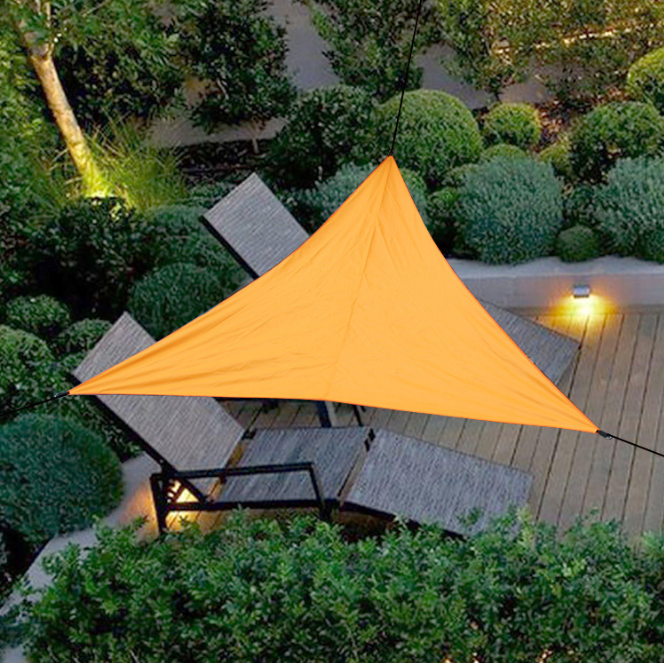 4m hage terrasse basseng skygge seil vanntett trekantet uv solskjerming uteplass baldakin hage solseil fortelt camping piknik telt: Oransje