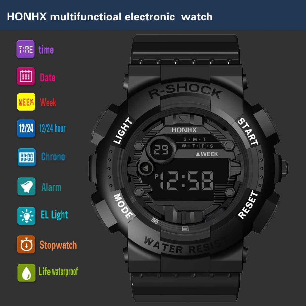 Luxury Waterproof Watches Mens Digital Led Watch Date Sport Men Outdoor Electronic Watch Multifunctional Relogio Masculino
