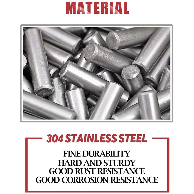 110 Pieces Dowel Pin Stainless Steel Shelf Support Pin Fasten s Assortment Kit
