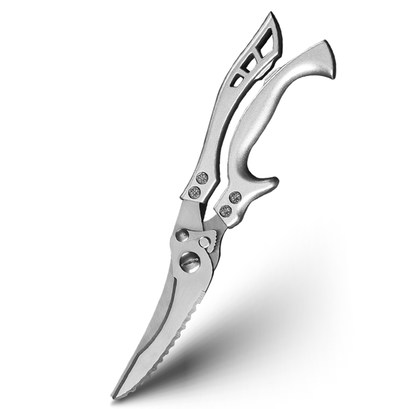 Kitchen Scissors Chicken Bone Kitchen Shears,Duck Fish Cutter 4Cr Stainless Steel Fish Scissors Scale Clean Cook Scissors Knife: black