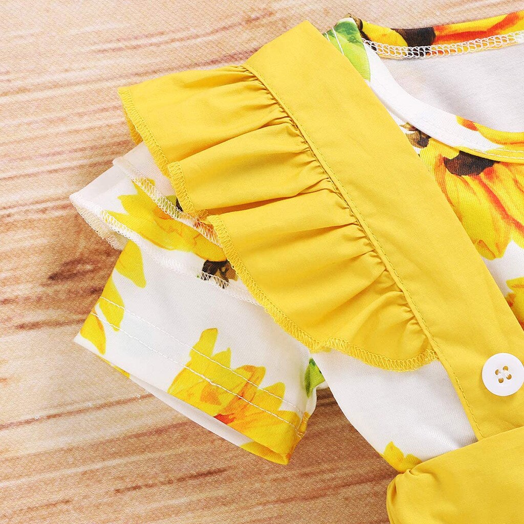 Ensemble d'été pour bébé fille, barboteuse + jupe à bretelles à volants, vêtements pour bébés de 6 à 9 à 12 à 18 mois