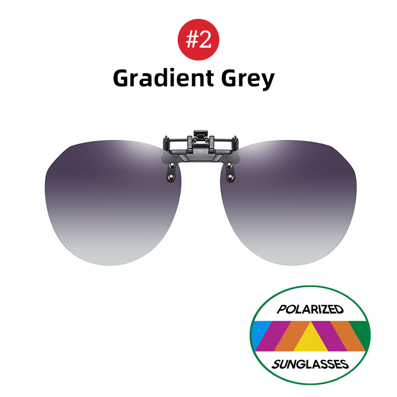 VIVIBEE grande taille rabattable pince sur lunettes de soleil polarisées dégradé gris lentille surdimensionné conduite UV400 Protection accessoire de pêche: WHITE / Rouge