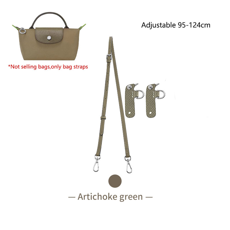 Zapasowy pasek na ramię ze skóry bydlęcej do małego paska crossbody Longchamp bez modyfikacji dziurkowania: Ciemny zielony