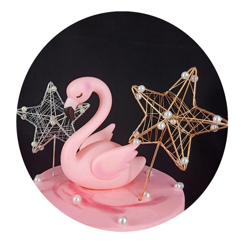 1PC Luna, Estrella y corazón forma LED perla pastel Toppers Bebé feliz cumpleaños boda Cupcakes pastel decoración herramienta