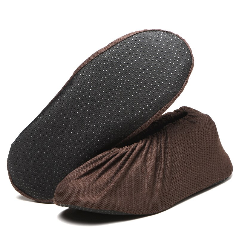 Fundas de calzado reutilizables y gruesas para hombre y mujer, cubierta protectora antideslizante para zapatos, lavable, para mantener la limpieza de suelo, hogar, exterior: coffee