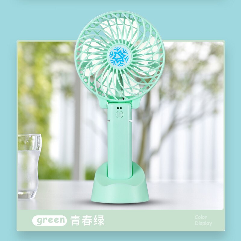 Mini Handheld Fan Foldable Portable Fan for USB Charging with Rechargeable 3 Speed Adjustable for Office Room Outdoor Household: green