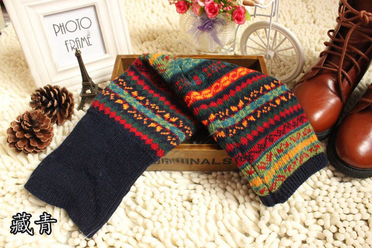 2022 Winter Girl&#39;s Gaiters Camouflage Hue Thick Woolen Leg Warmers Hairy Women Gyaru Accessories Y2k Heaters Warm: navy