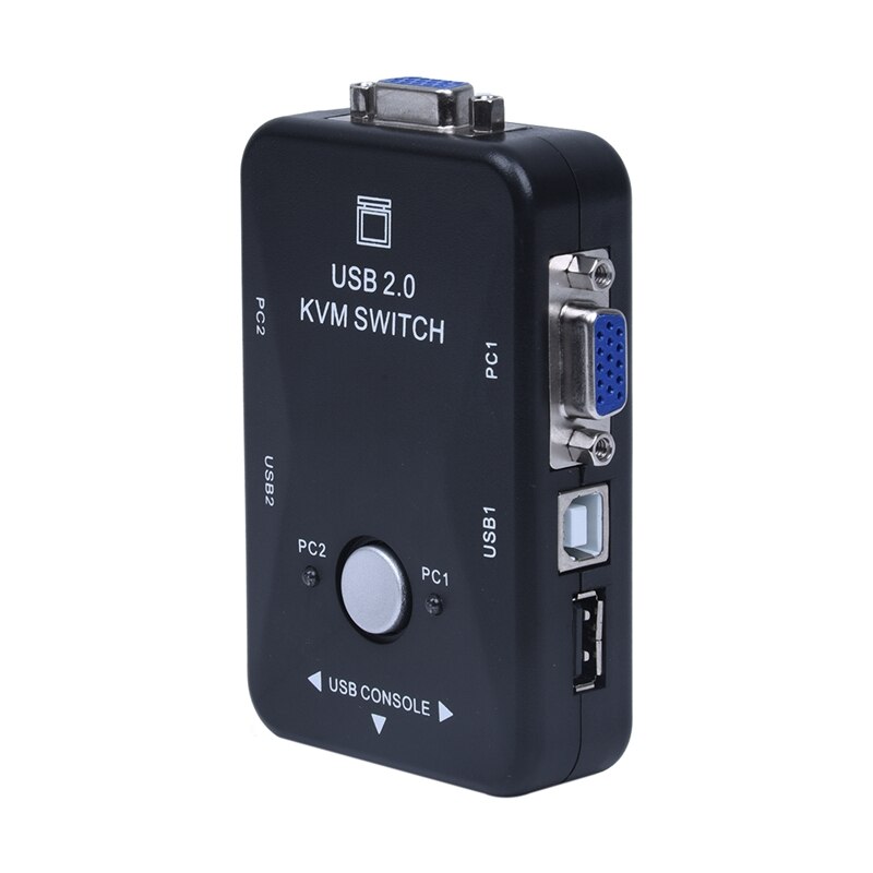 Adaptador de caja de interruptor Manual KVM todo en uno, Mini 2 puertos, con conector USB