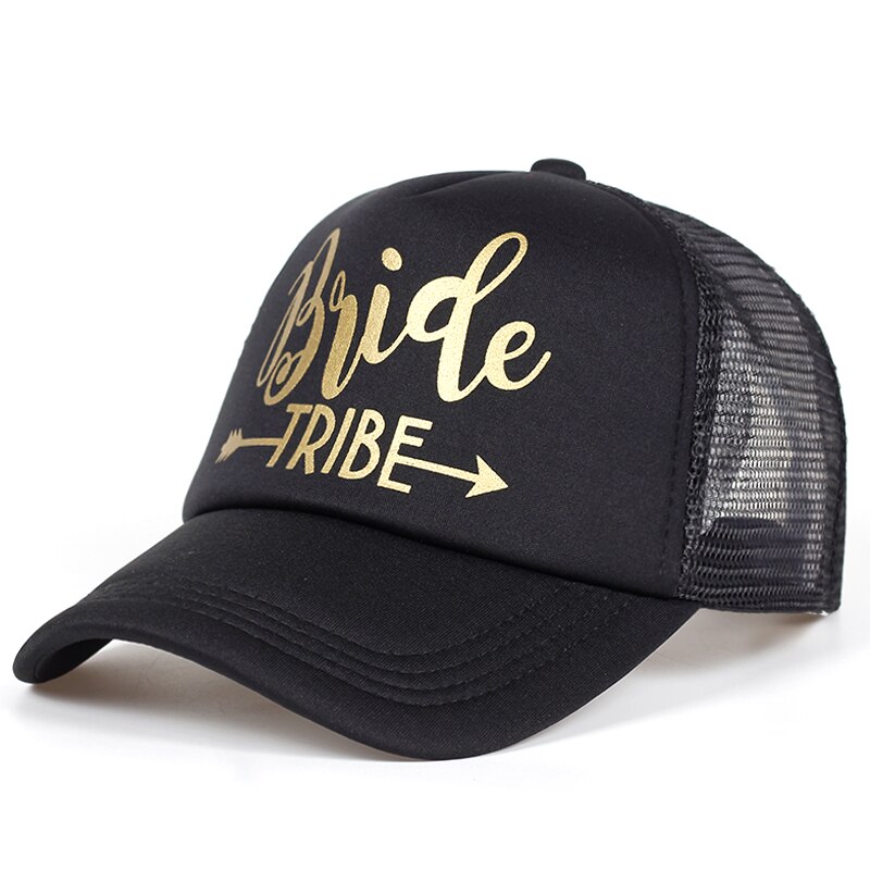 Braut Stamm Bachelorette Hysterese Trucker Hütte Kappe Team Braut Gold buchstaben Pfeil braut zu werden braut Stamm Baseball hüte