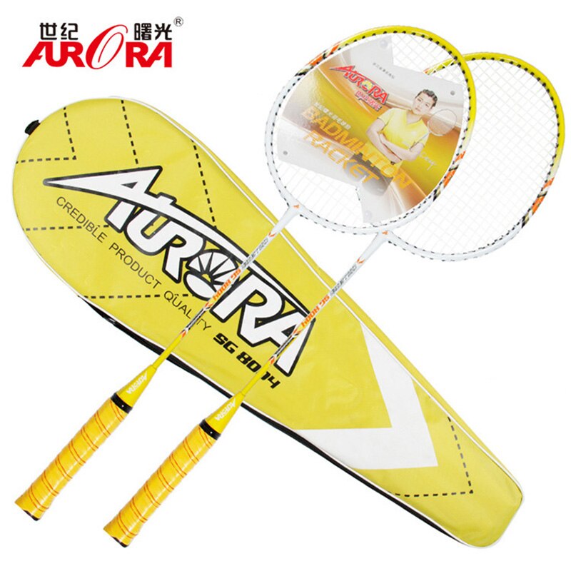 AURORA 2pcs/Set 3U Badminton Racket Adult Children Competition Training Racket for Outdoor Training Sports Beginner Enthusiasts