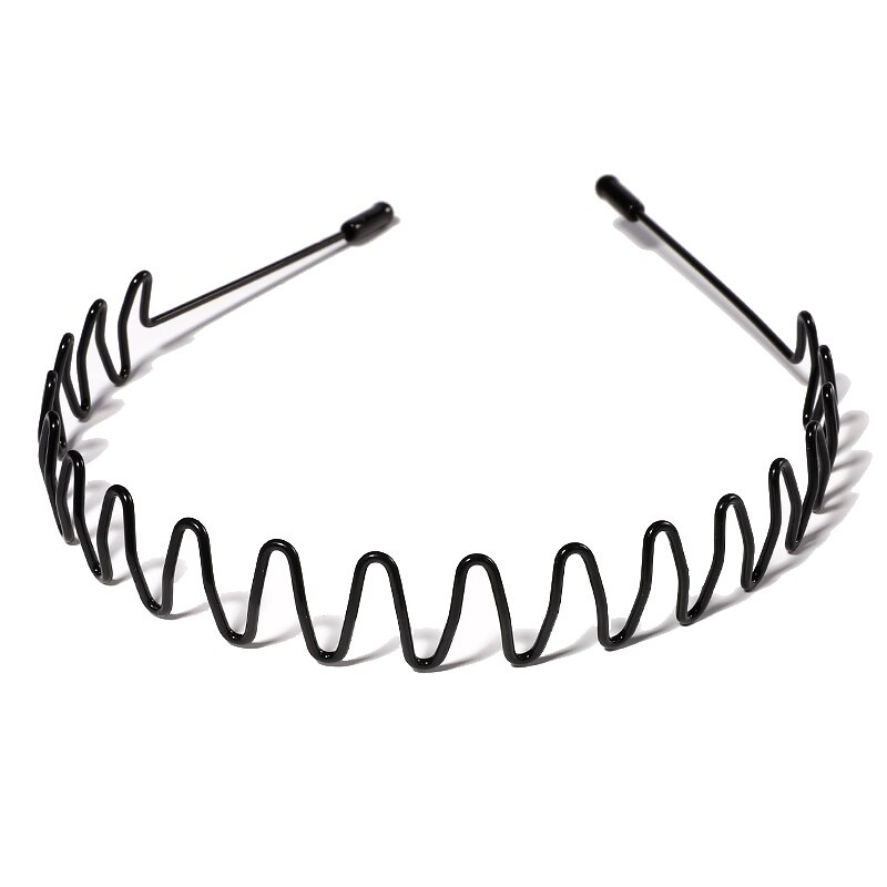 Simple Unisex Hair Band Headband Black Metal Waved Style For Unisex Invisible Sports Hair Card Hair Accessories: style-02