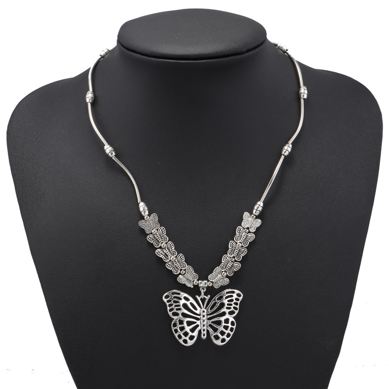 Collana Bohémien Con Ciondolo Luna In Lega, Color Argento, Lunga 45 Cm, Regalo Donna - 4