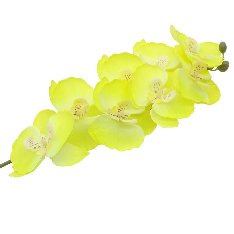 8 head artificial butterfly orchid wedding decoration flower bouquet festival party decoration flower branch diy decoration: Yellow