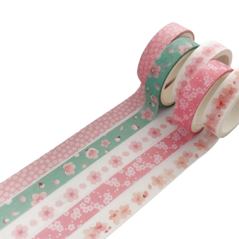 5 rouleaux/Ensemble BRICOLAGE Washi Ruban Auto-Adhésif Facile à Déchirer multi-usage Facilement Déchiré Washi pour Planificateur Fournitures: 11
