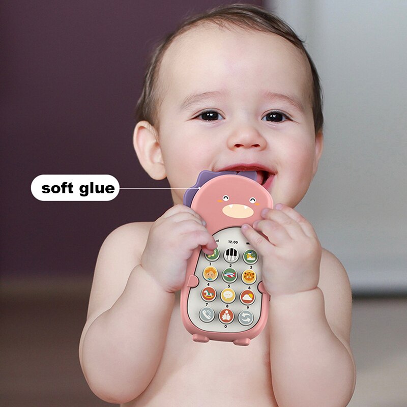 Baby Telefoon Speelgoed Tweetalige Telefoon Bijtring Muziek Geluid Speelgoed Mobiel Vroeg Leren Machine Elektronische Speelgoed Met Licht