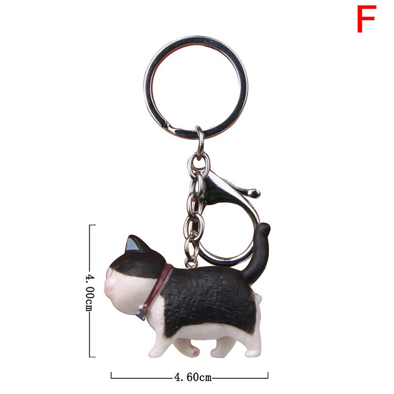 Porte-clés chat de dessin animé mignon, pendentif, chaton, tête secouée, sac de voiture, bijoux créatifs, à la , 10.5cm, 1 pièce: F
