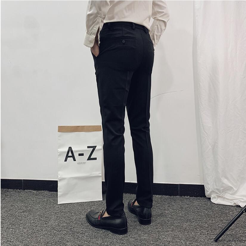 Mannen Pak Broek Lente En Zomer Hoge Slanke Broek Mode Casual Negen Punt Broek herenkleding Formele Broek