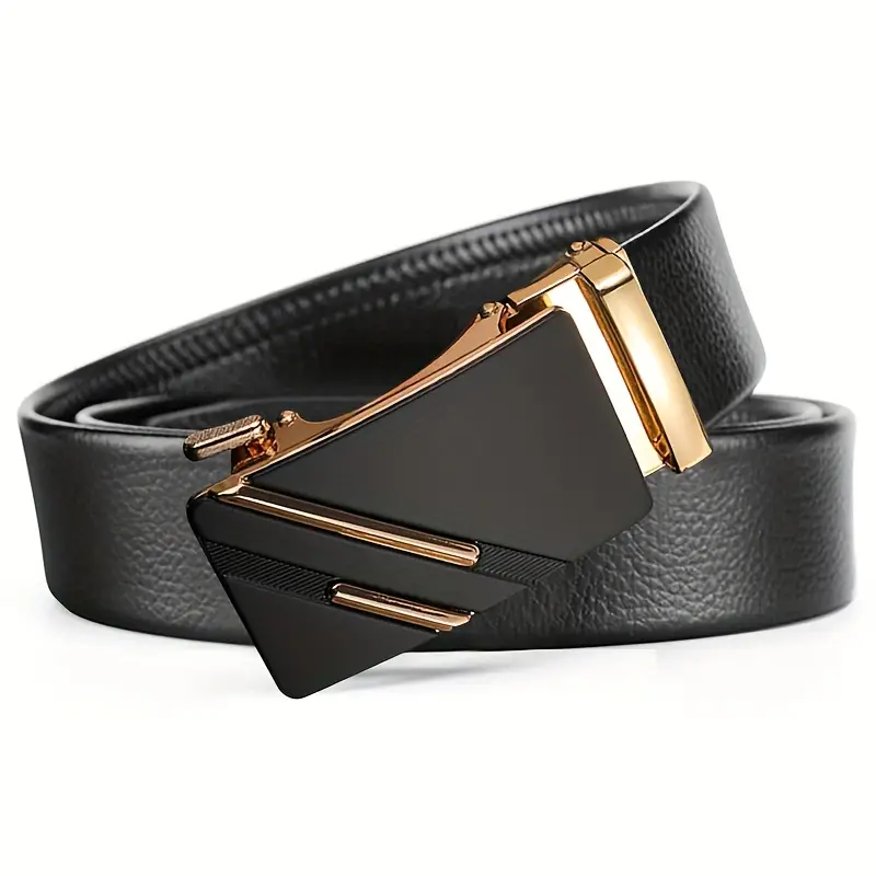Fivela automática de metal masculino cinto de couro, cinta, , de luxo, masculino