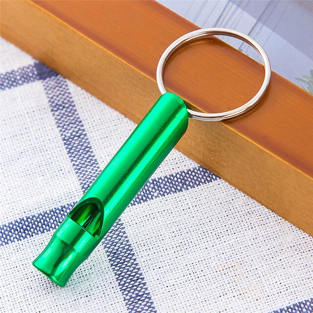 Mini silbato de aleación de aluminio para exteriores, silbato de emergencia para acampar, senderismo, supervivencia, deporte, herramientas EDC en 6 colores,: 04