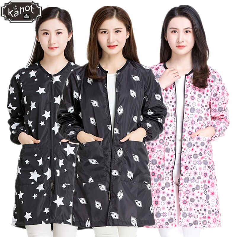Salon Smock Hairdresser Long Sleeve Work Clothes Pet Grooming Haircut Waterproof Uniform Barber Assistant Apron