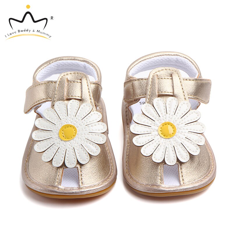 Novedad de verano, sandalias suaves de piel sintética para niñas, sandalias de goma antideslizantes con flores grandes bonitas, sandalias para bebés, zapatos para niñas pequeñas y princesas