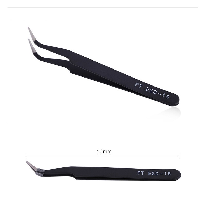 Rvs Tangen Pincet Voor Nail Sticker Rhinestone Picking Gereedschap Gebogen en Rechte Hoofd Pincet NBH