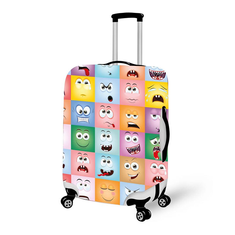 travel malas de space cover waterproof luggage protective dust cover for suitcases 3D face expressions luggage cover: HW7181 / S