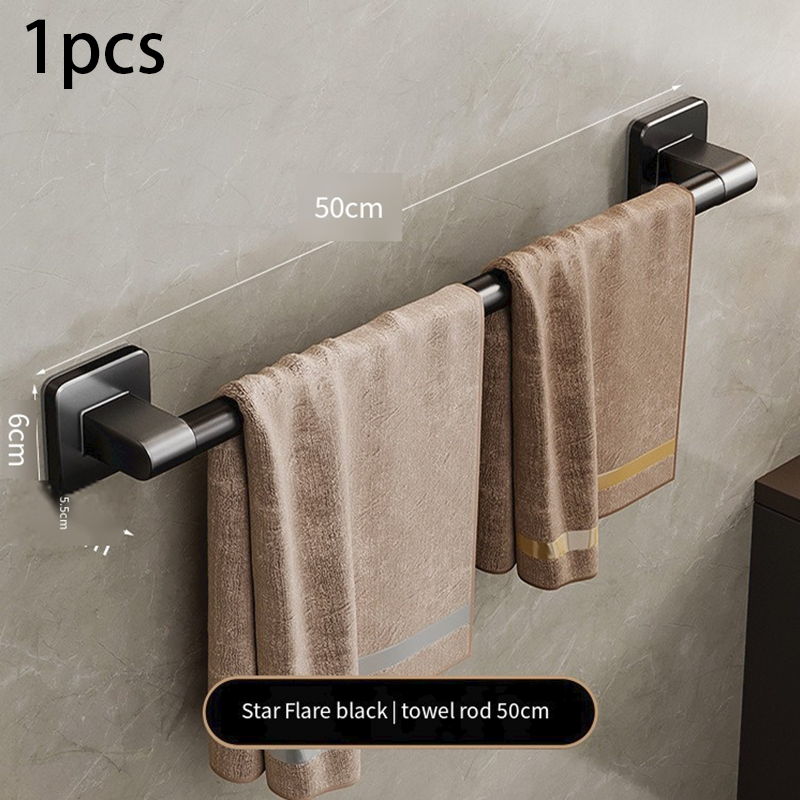 Towel Rack Bathroom Shelf No Punching Required Bathroom Accessories Organizer Items Organizers Shelves Wall Hardwar Fixture: Lavender