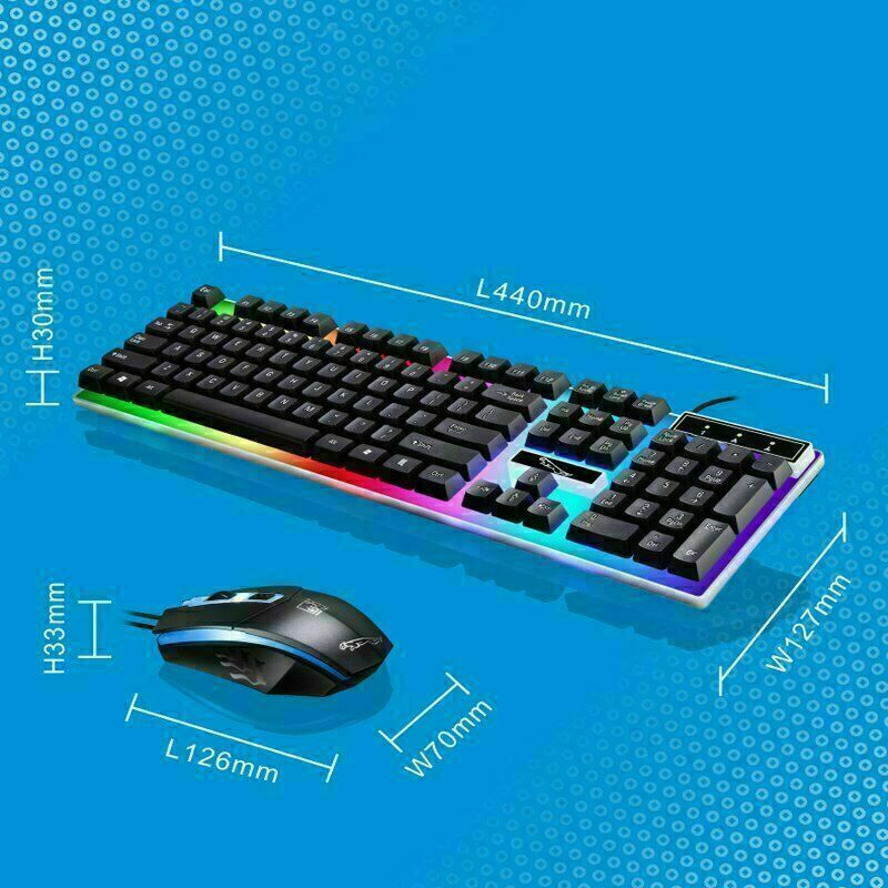 Plastic G21 104 Keys Wired Keyboard Waterproof Colorful Mixed Light Mechanical Circular Keycaps Backlit Keyboard for PC Laptop