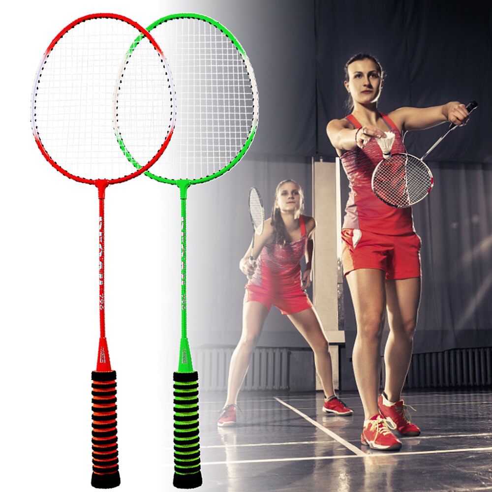 1 paar Badminton Schläger Hohe Elastische Schwamm Griff Schuss hoch-Klasse Badminton Schläger mit Tasche drinnen draussen Sport