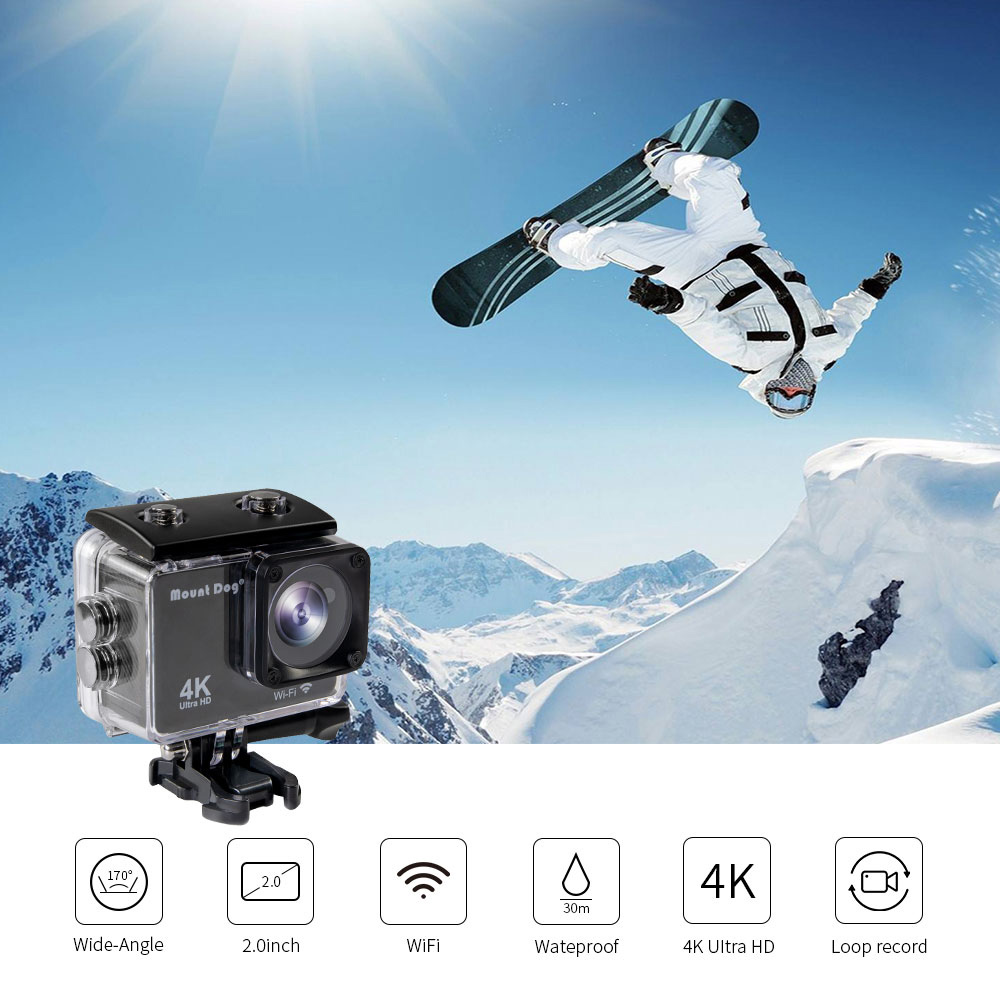 Go 4K Sports Action Camera Pro Accessories Ultra HD WiFi Remote Control Video Cam Recorder DVR Waterproof Case Camera