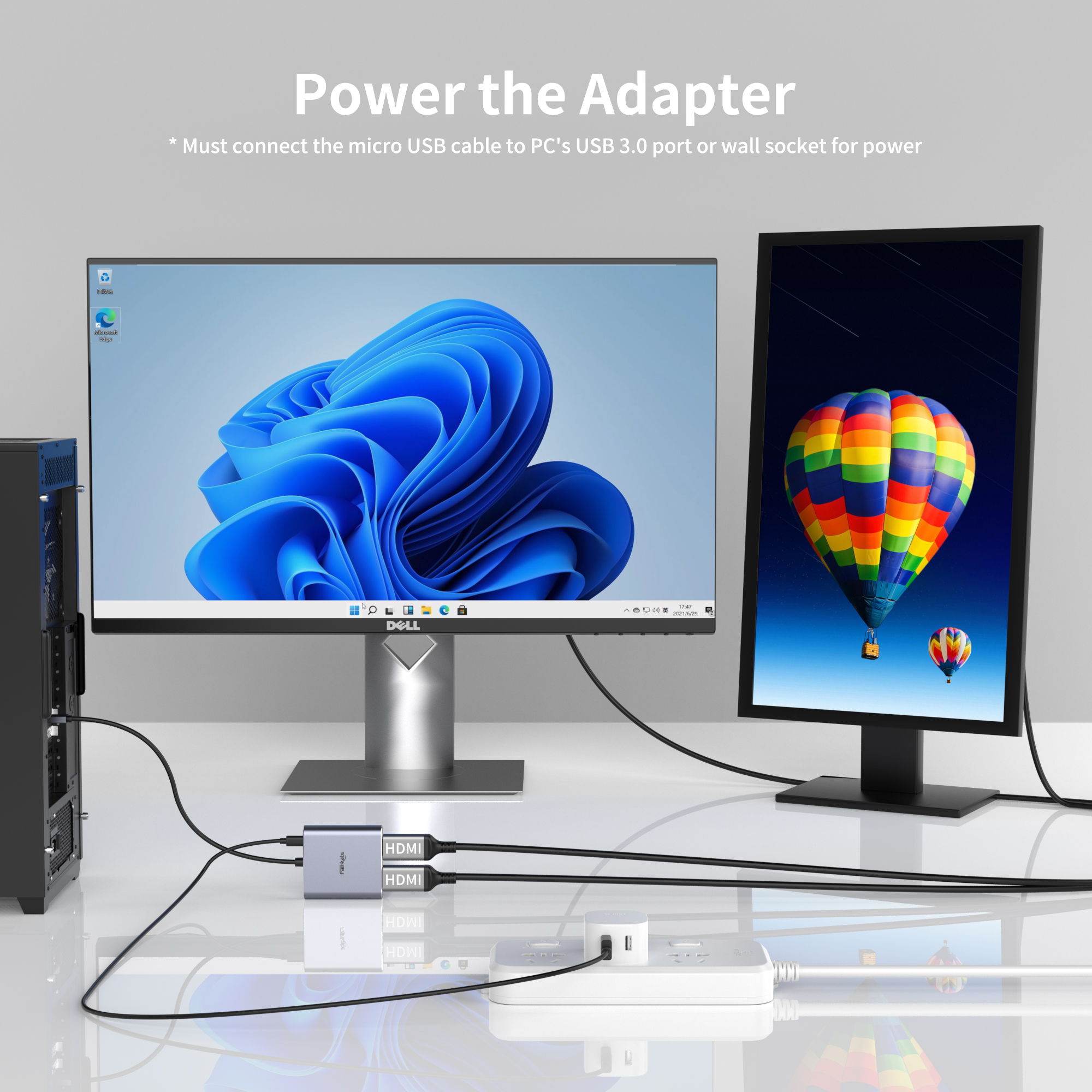 Displayport do podwójnego koncentratora HDMI Podwójny adapter wyjścia monitora 4K60Hz Rozdzielacz DP na 2HDMI Rozgałęźnik MST dla Windows Stacja dokująca DP1.2 Displayport to Dual HDMI Hub Dual 4K60Hz Output Adapter