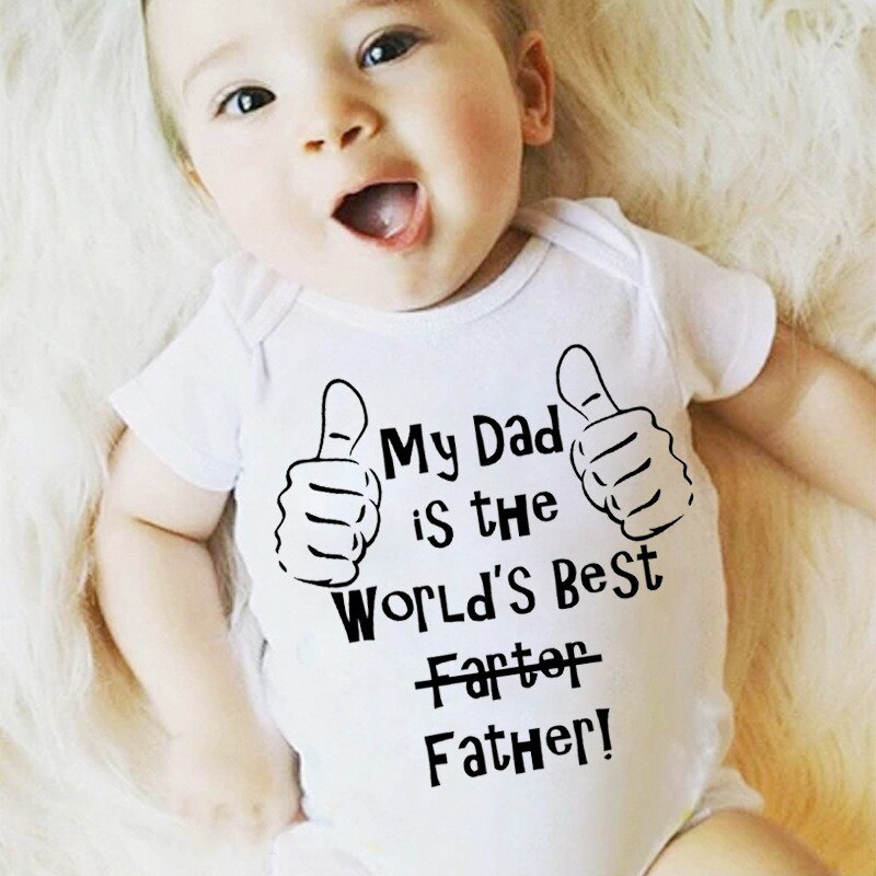 My Dad Is The World's Best Father Baby Bodysuit Cotton Short Sleeve Baby Boy Girl Clothes Body Baby Dad's Newborn Onesie