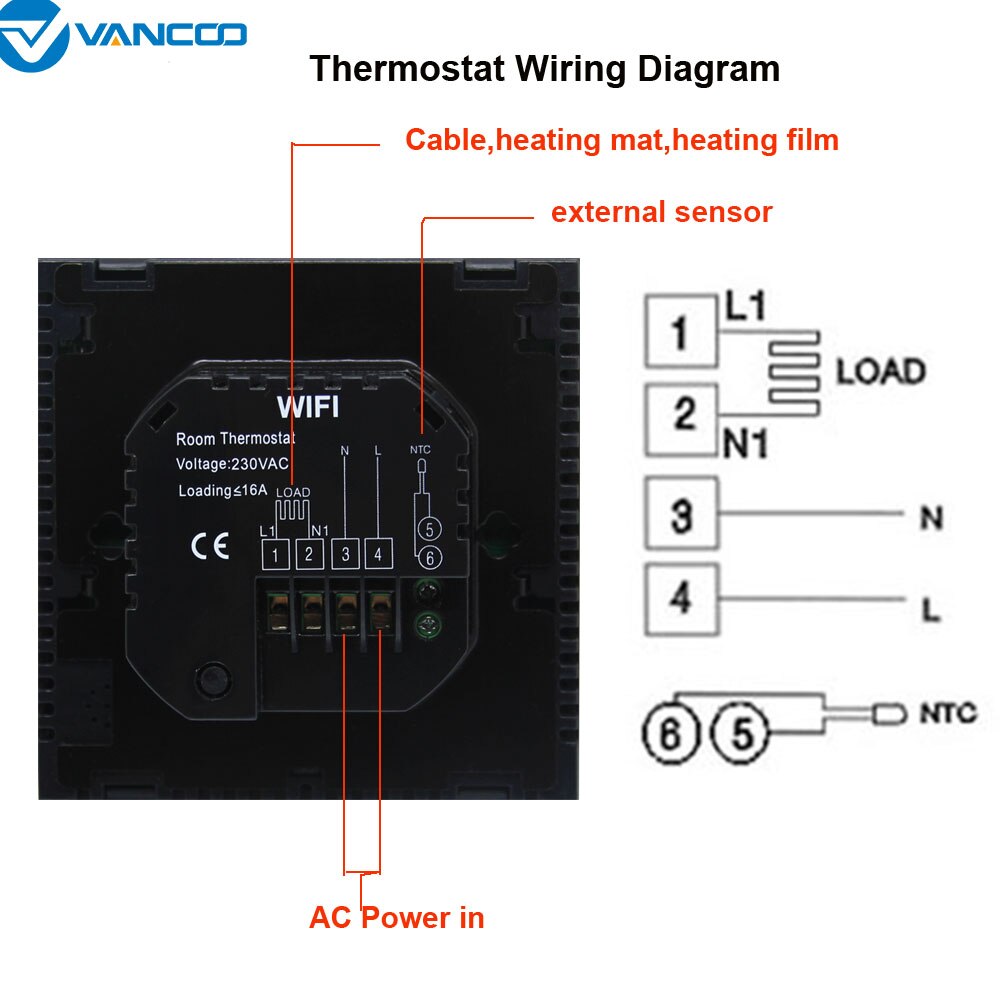 Vancoo Wifi Slimme Thermostaat 220V Floor Elektrische Verwarming Controller Digitale Temperatuur Controller Werkt Met Alexa Google Thuis