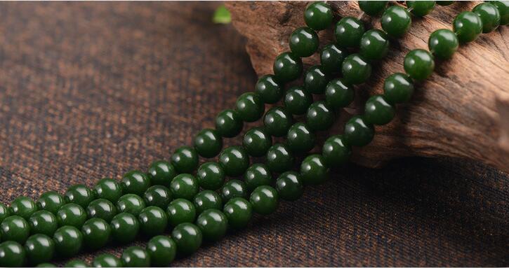 Joanlyn Grade EEN Natuurlijke Donkergroene Jade Kralen 6mm 8mm 10mm 12mm Glad Gepolijst Ronde 15 inch Strand JA05