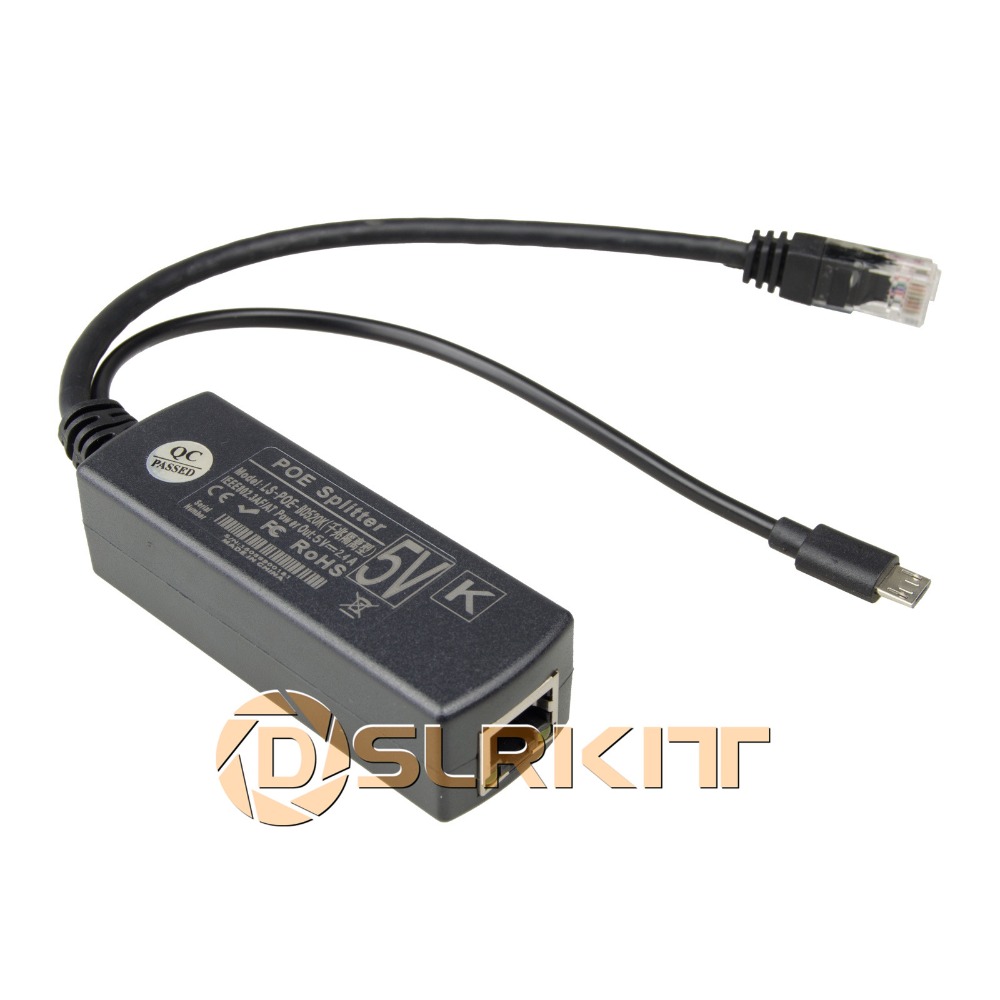 DSLRKIT Gigabit Aktive PoE Splitter 5V Micro USB Jetson Nano Raspberry Pi 3B + 3B Plus