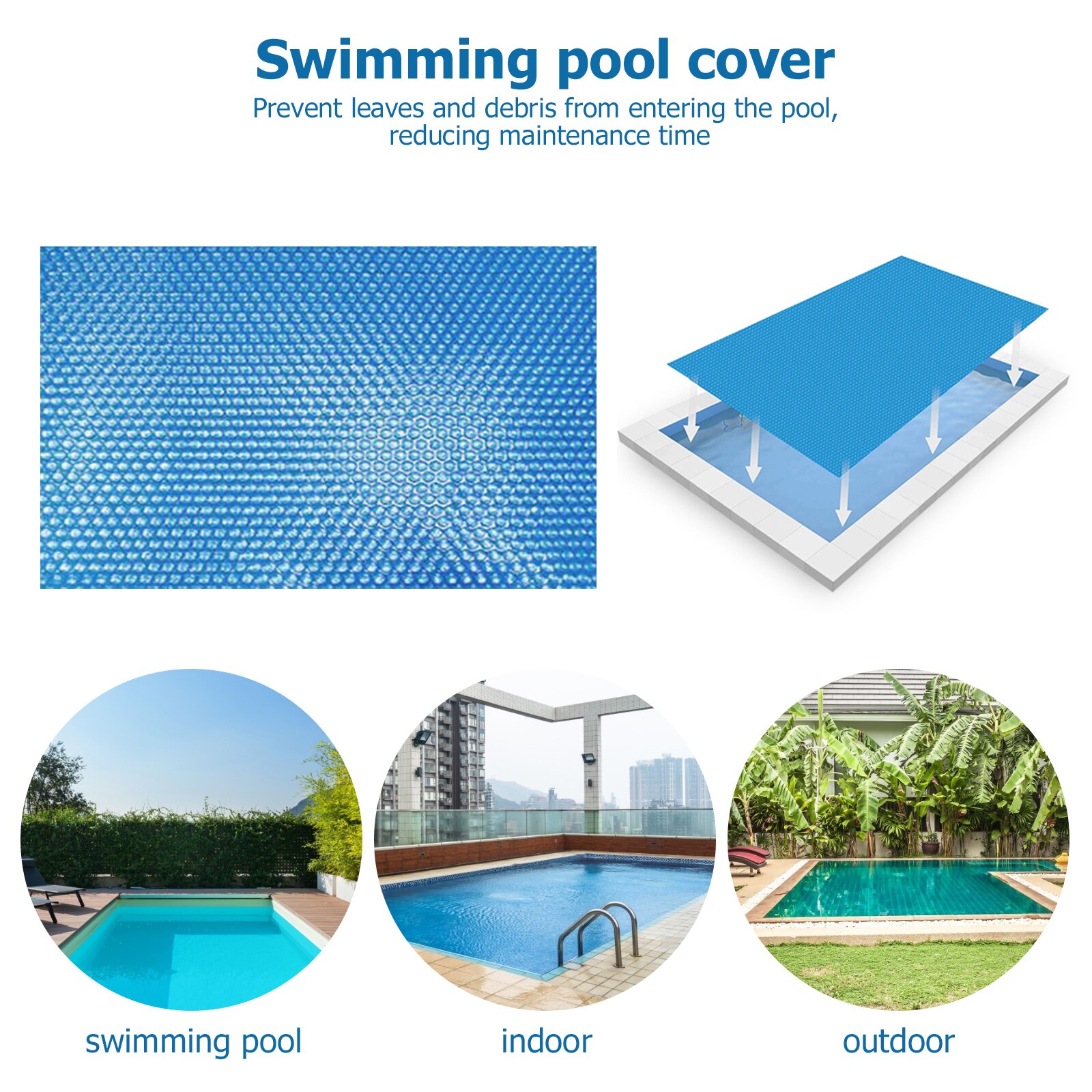 Swimming Pool Cover Heat Insulation Film Dustproof Pool Protection Mat Pool Rainproof Cover for Garden Villa Pool Accessories
