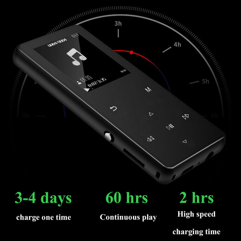 TIPTOP MP4 Player with bluetooth lecteur mp3 mp4 music player portable media slim 2.4 inch touch keys fm radio video Hifi 8GB