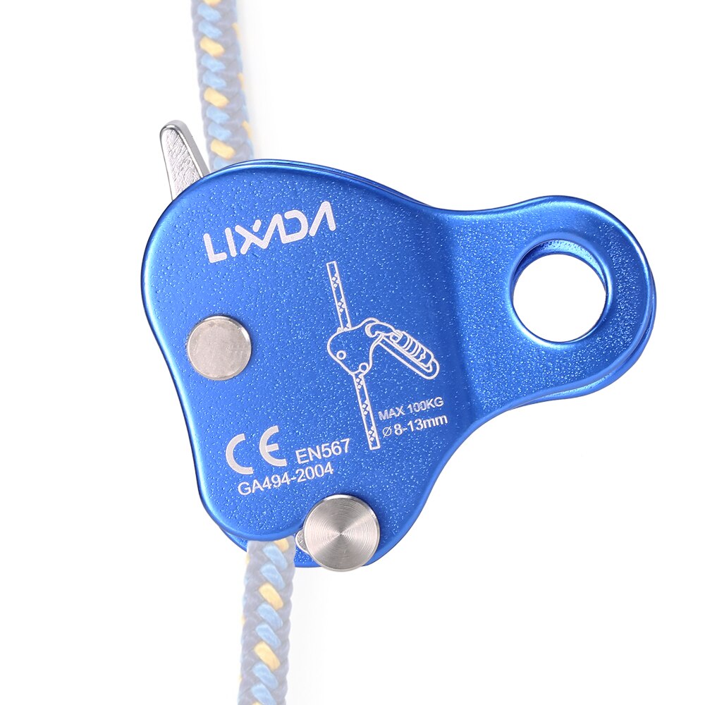 Lixada Klettern Schutz Ascender 220LB Klettern Sicherungs Gerät Seil Grip Außen Klettern Rigging 8-13MM Seil Outdoor-Tool
