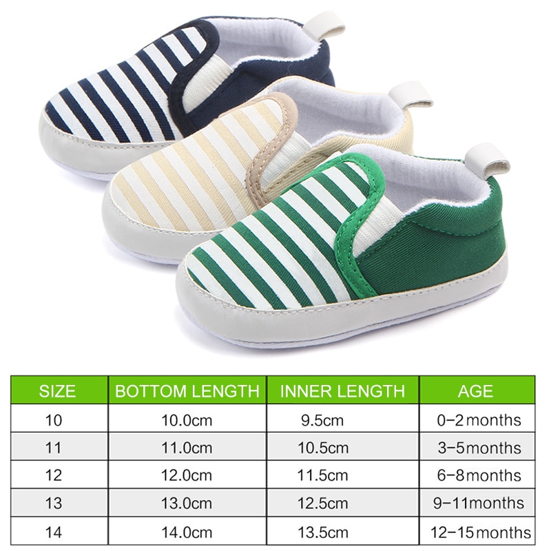 Casual Baby Shoes Striped Cotton Sneakers Canvas C... – Vicedeal