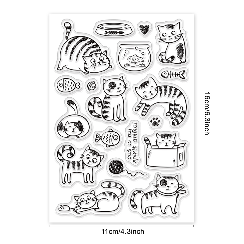 1 vel decoratieve duidelijke stempels plastic stempels boerderij dier siliconen stempel filmframe transparante zegel stempels voor cadeau fotoalbum: Deep Blue