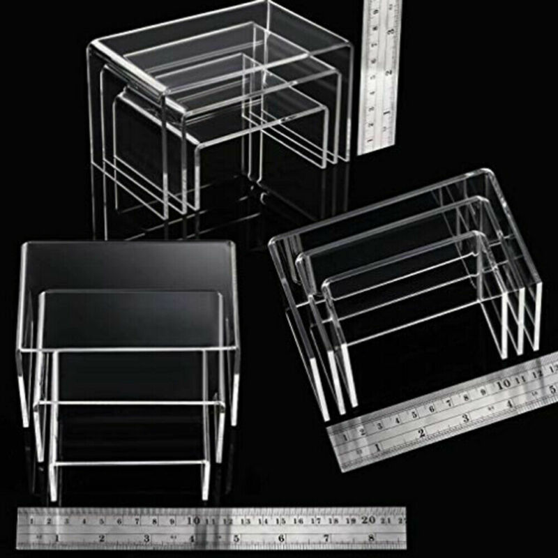 Exhibidores de acrílico transparente para joyería, 3 uds.