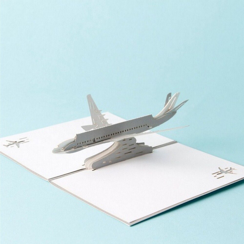 3D Pop Up Airplane Greeting Cards Christmas Birthday Valentine Invitation -Y102