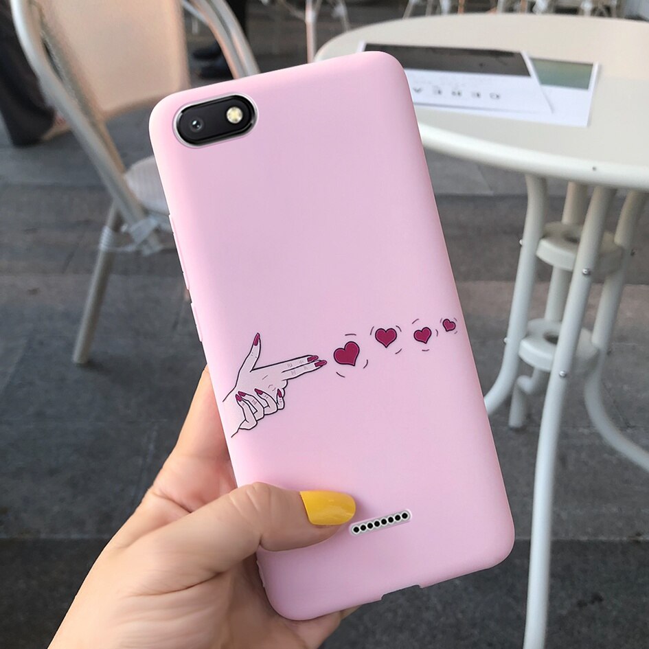 Voor Xiaomi Redmi 6A Case Cover Zachte Siliconen Kat Cactus Liefde Hart Brief Telefoon Cover Case Voor Xiomi Redmi 6A 6 EEN A6 Telefoon Funda: Blauw