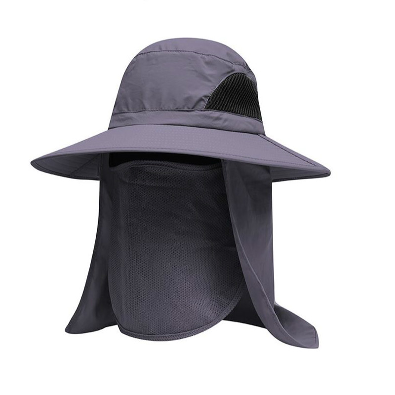 wide brim fishing hat for men outdoor hiking jungle sun hat breathable quick-drying large brim bucket hat fishermen cap panama