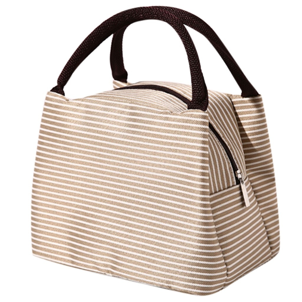 Lunchbox Draagbare Geïsoleerde Canvas Lunch Tas Thermische Voedsel Functionele Patroon Koeler Picknick Lunch Tassen Voor Vrouwen # l20: Khaki